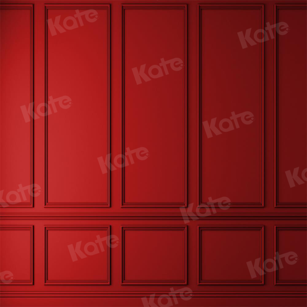 Kate Red Vintage Wall Backdrop for Photography - Kate Backdrop