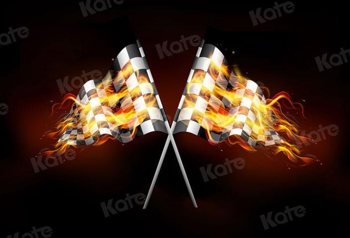 Kate Competition Flag Fire Backdrop for Photography - Kate Backdrop