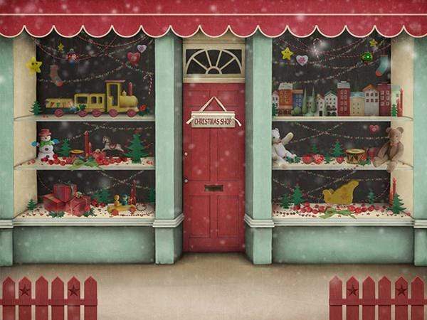 Katebackdrop鎷㈡綖Kate Christmas Santa Workshop Photography Backdrop Children Photo Background