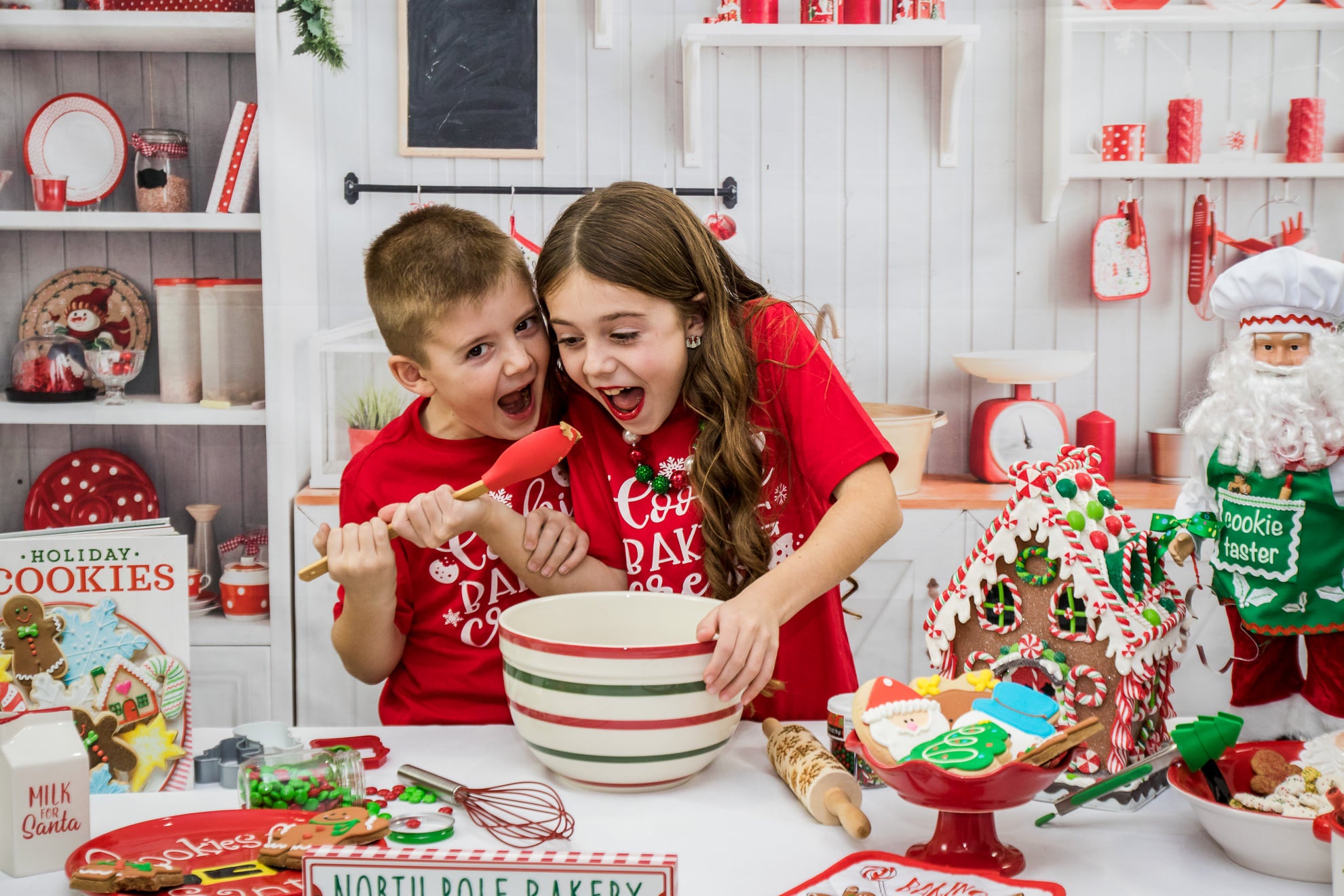 Kate Christmas Kitchen Backdrop White Wall for Photography - Kate Backdrop