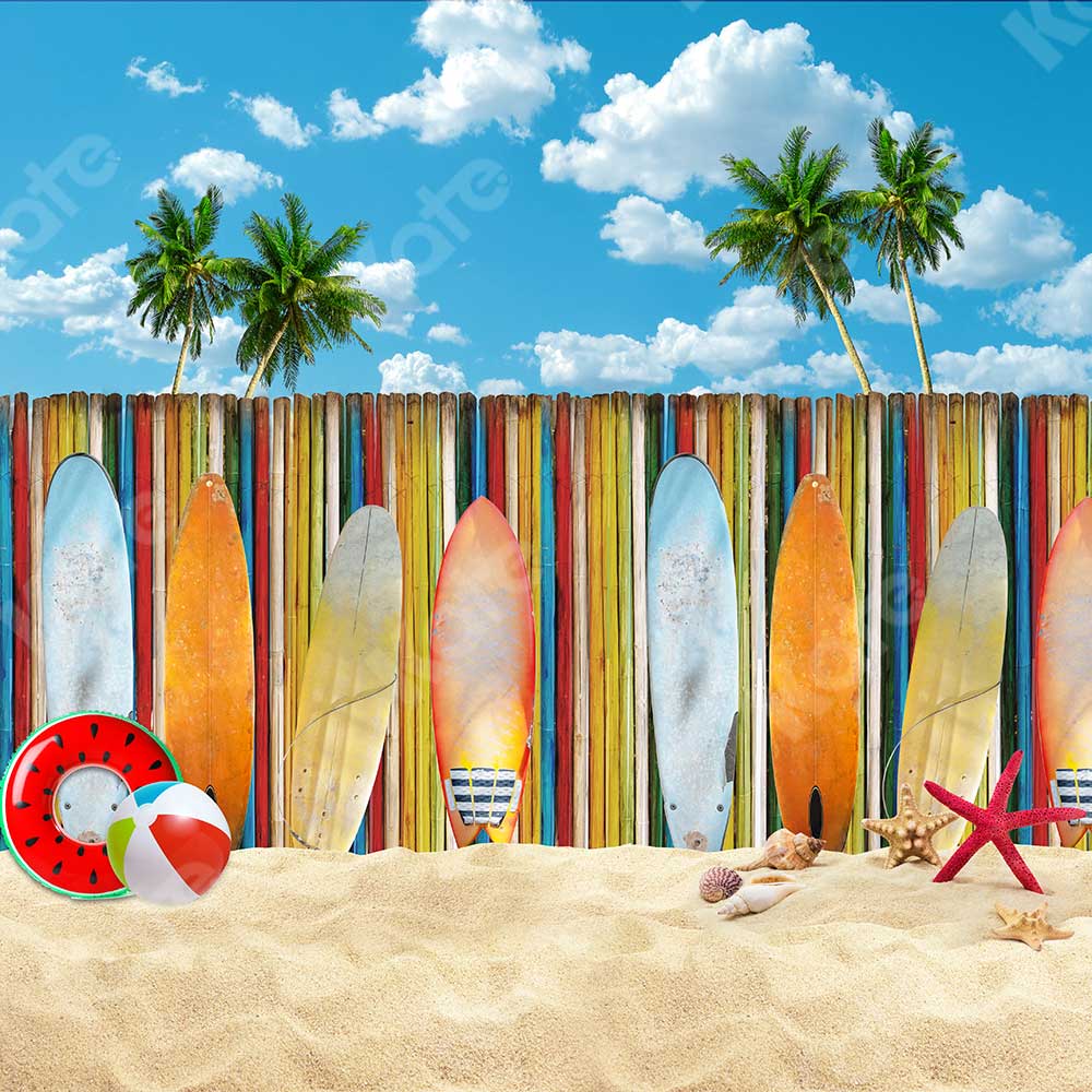 Kate Summer Beach Surfboard Backdrop for Photography - Kate Backdrop