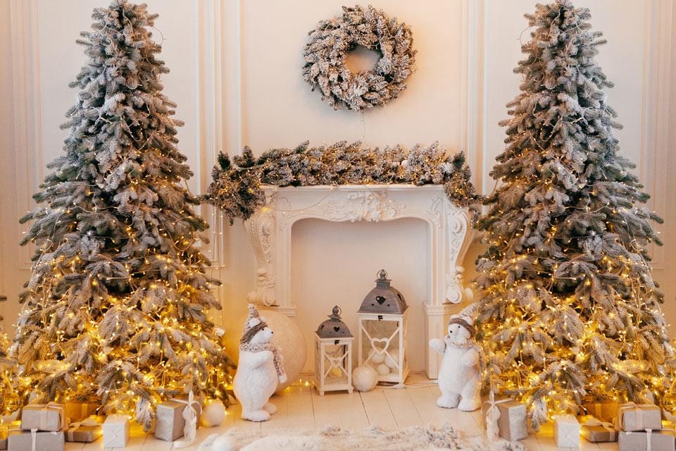 Kate Christmas White Fireplace Backdrop for Photography - Kate Backdrop