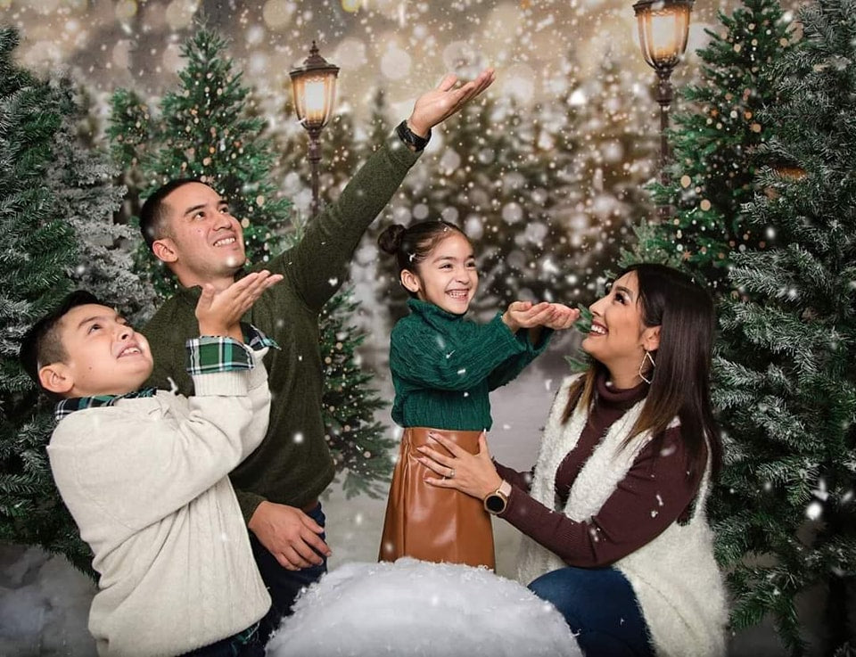 Kate Christmas Snow Forest Lights Backdrop for Photography - Kate Backdrop