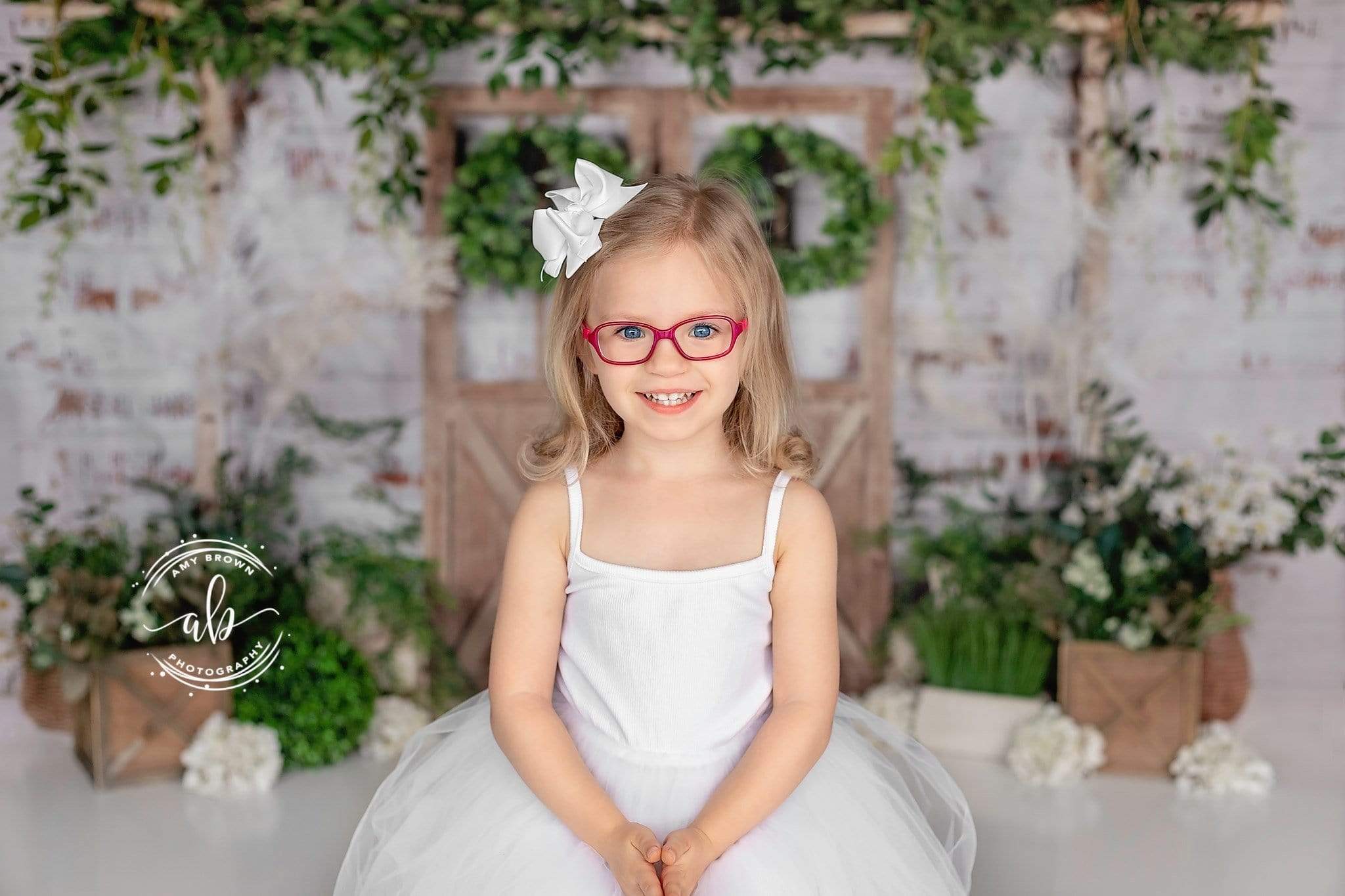 Katebackdrop鎷㈡綖Kate Spring Green Plants Barn Door Backdrop Designed by Jia Chan Photography