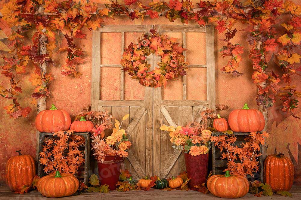Kate Autumn Thanksgiving Pumpkin Backdrop Designed by Jia Chan Photography - Kate Backdrop