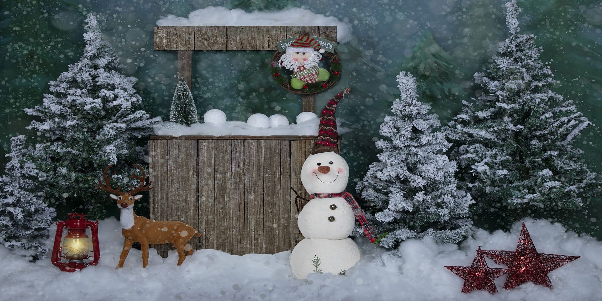 Kate Christmas Backdrop Hot Cocoa Snowman Designed by Jia Chan Photography - Kate Backdrop