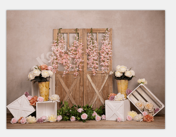 Kate Spring Flowers Door Backdrop Designed by Emetselch - Kate Backdrop