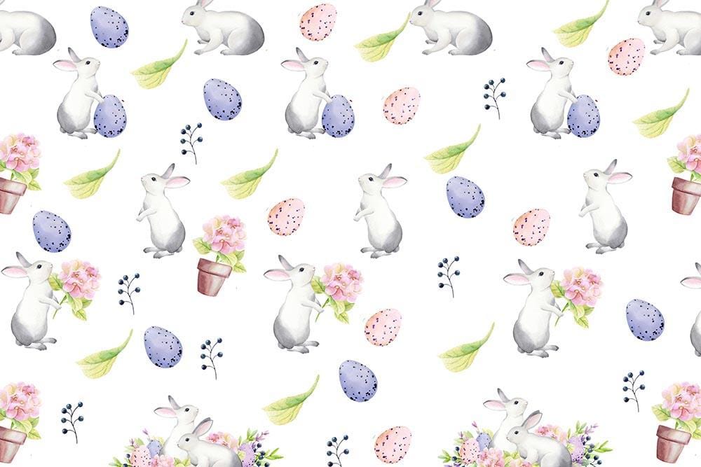 Kate Easter Bunny Pink Purple Eggs Backdrop Designed by Chain Photography - Kate Backdrop