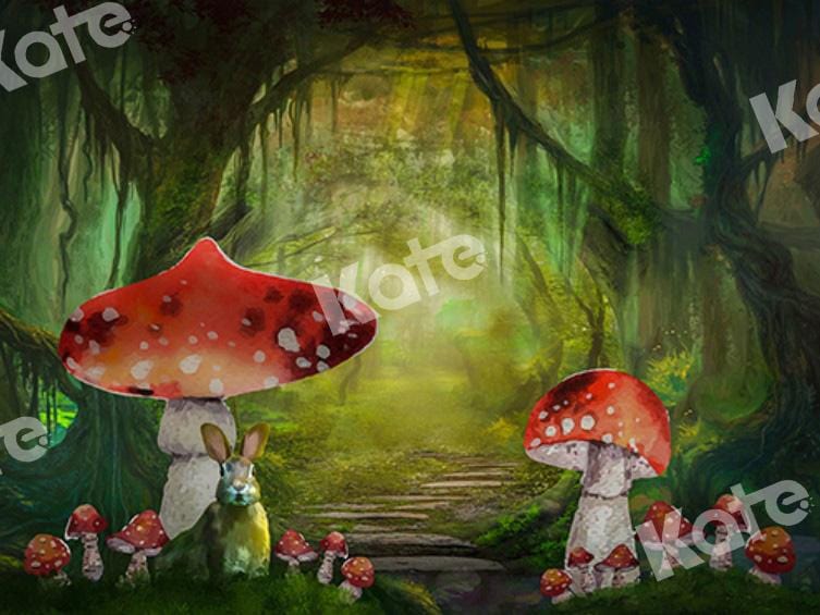 Kate Fairy Backdrop Mushroom Forest Bunny Alice Designed by Chain Photography - Kate Backdrop