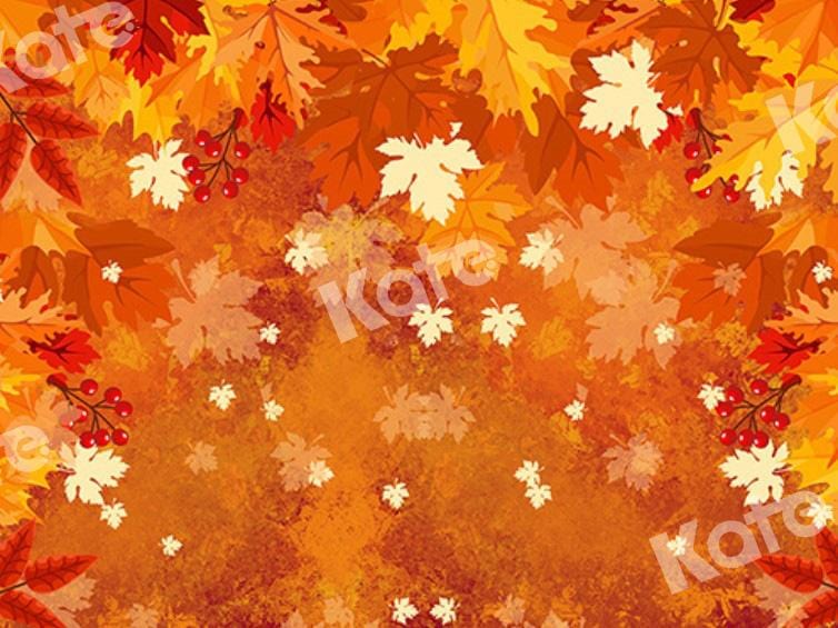 Kate Fall Backdrop Yellow Fallen Leaves Designed by Chain Photography - Kate Backdrop