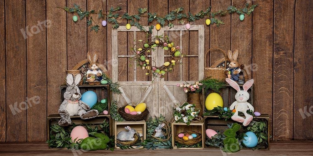 Kate Easter Bunny Egg Wood Door Backdrop Designed by Emetselch - Kate Backdrop