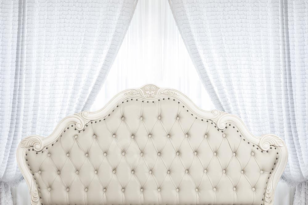 Kate Boudoir White Curtain Headboard Bedroom Backdrop Designed by Chain Photography