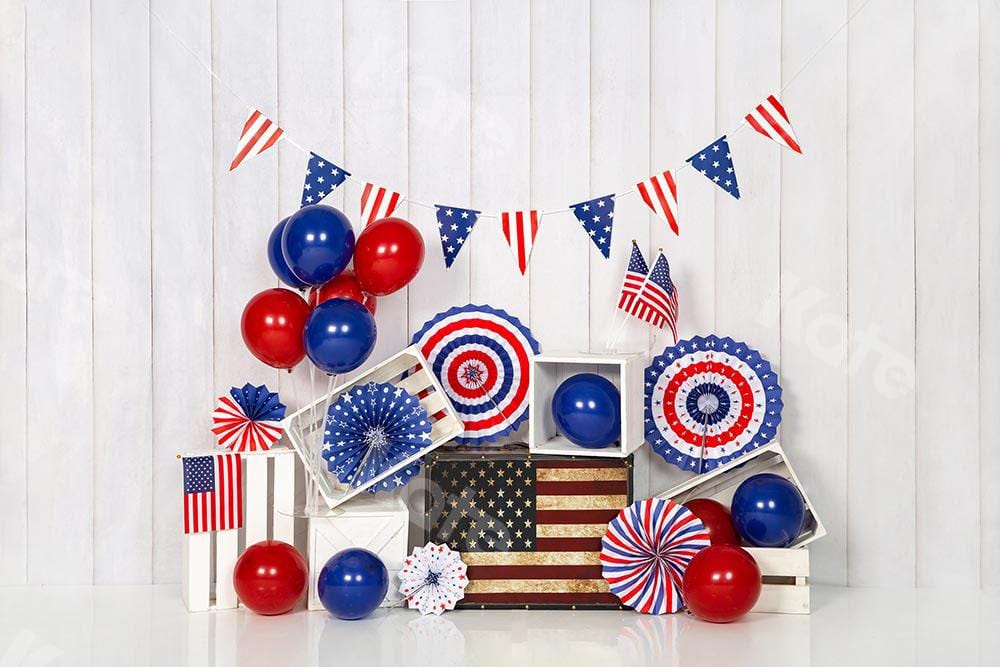 Kate US 4th of July Cake Smash Backdrop Designed by Emetselch - Kate Backdrop