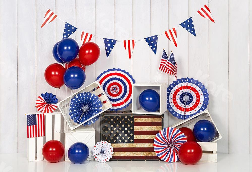 Kate US 4th of July Cake Smash Backdrop Designed by Emetselch - Kate Backdrop