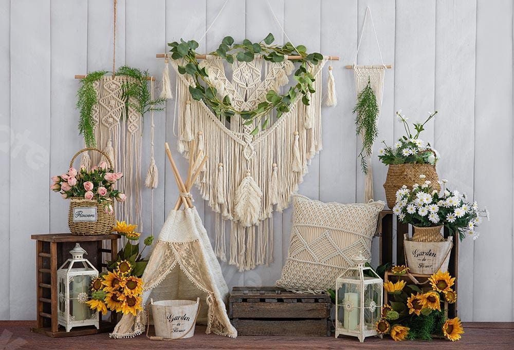 Kate Boho Cake Smash Summer Tent Backdrop Designed by Emetselch - Kate Backdrop