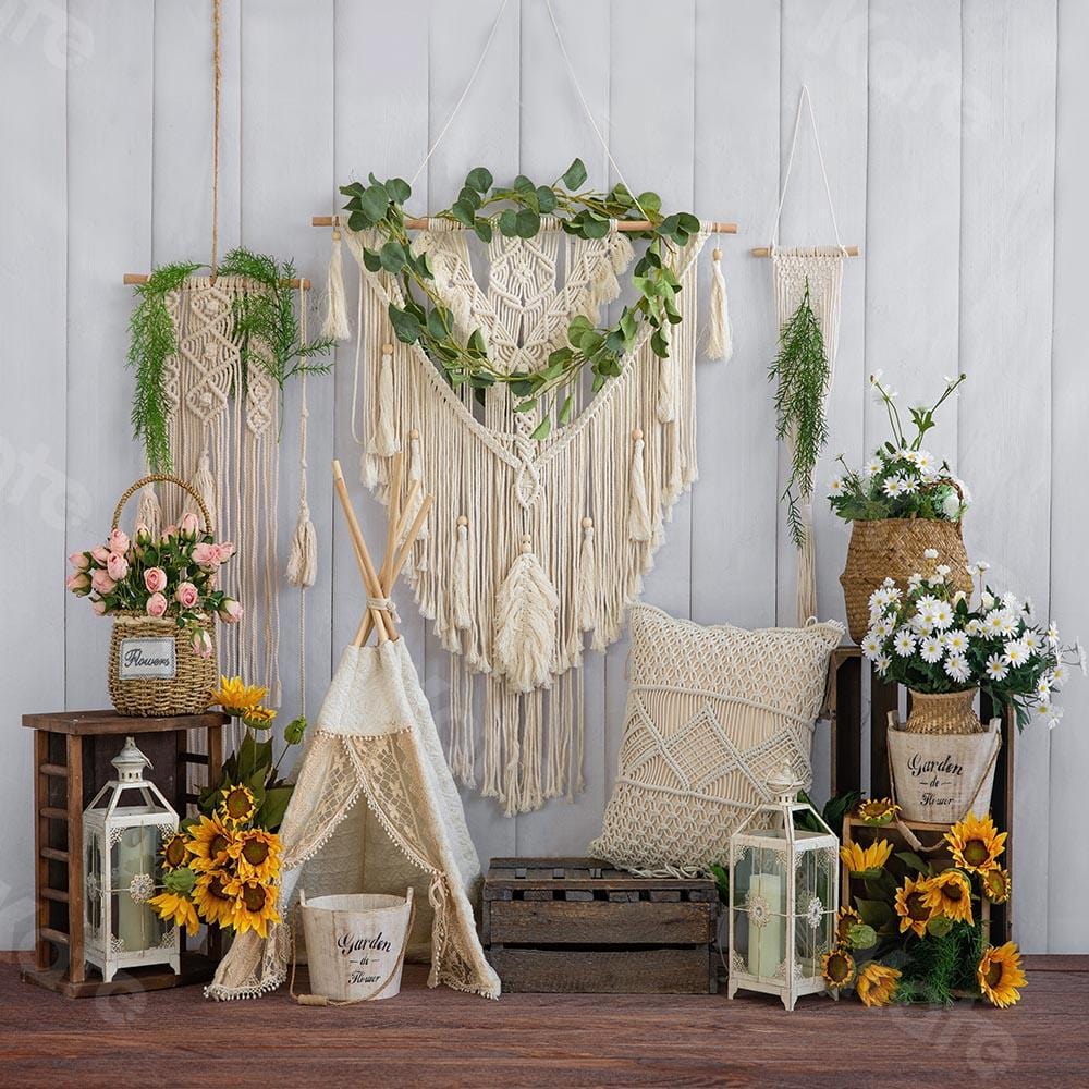 Kate Boho Cake Smash Summer Tent Backdrop Designed by Emetselch - Kate Backdrop