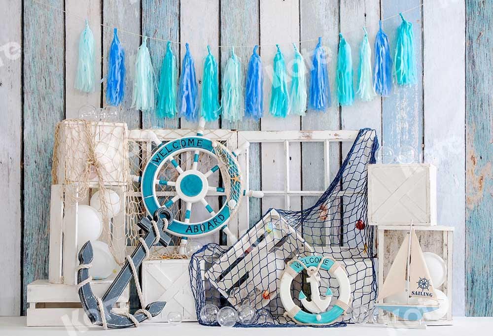 Kate Summer Cake Smash Backdrop Sail Boy Designed by Emetselch - Kate Backdrop