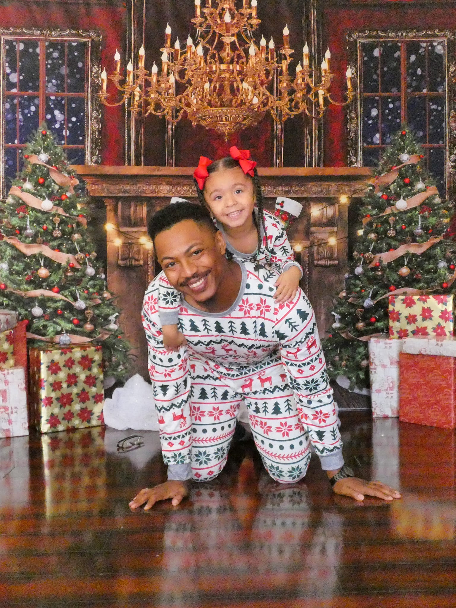 Kate Christmas Winter Snow Fireplace Backdrop Designed by Emetselch - Kate Backdrop