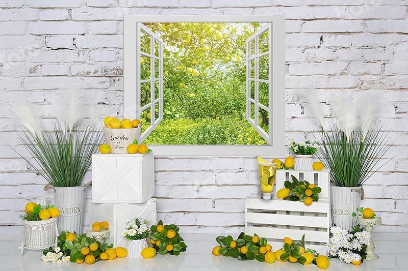 Kate Cake Smash Summer Lemon Backdrop Designed by Emetselch - Kate Backdrop