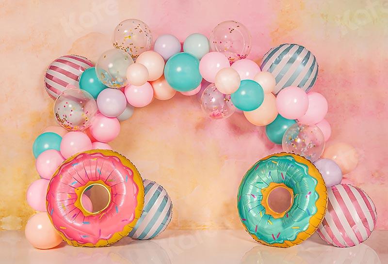 Kate Cake Smash Donut Balloon Backdrop Designed by Emetselch - Kate Backdrop