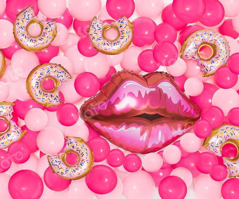 Kate Girly Fashion Doll Fantasy Pink Balloon Cake Smash Backdrop Designed by Emetselch - Kate Backdrop