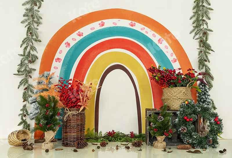 Kate Christmas Rainbow Cake Smash Backdrop Designed by Emetselch - Kate Backdrop