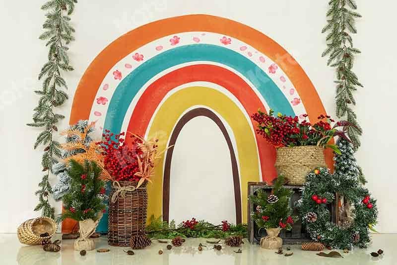 Kate Christmas Rainbow Cake Smash Backdrop Designed by Emetselch - Kate Backdrop