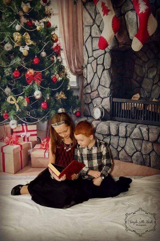 Katebackdrop£ºKate Christmas Tree Backdrop Gift Box Stove Sock for Photography US