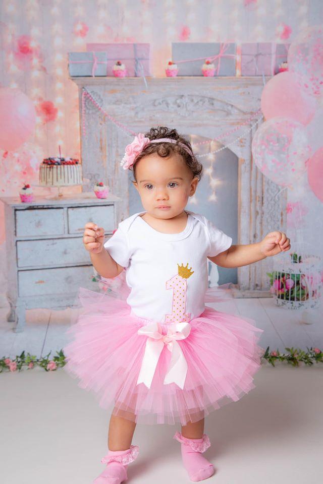 Kate Cake Smash For Party Photography Pink 1st birthday Backdrop Balloons - Katebackdrop