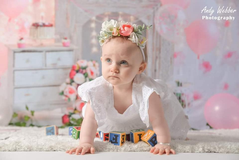 Kate Cake Smash For Party Photography Pink 1st birthday Backdrop Balloons - Katebackdrop