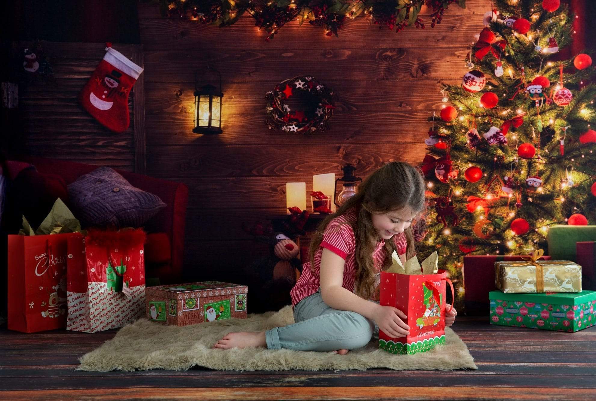 Katebackdrop£ºKate santa's workshop Light Christmas Backdrop