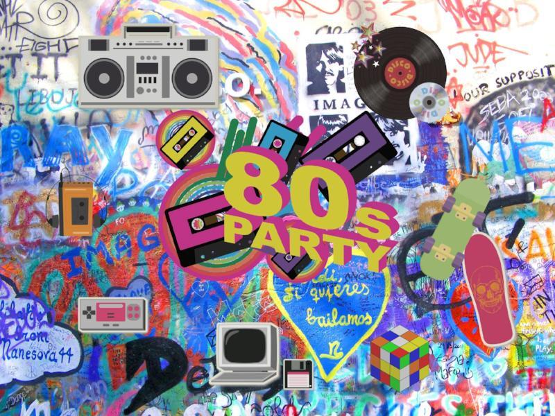 Katebackdrop鎷㈡綖Kate Graffiti 80th Photography Backdrop No Wrinkle Hip Hop 80's Party Decoration Photo
