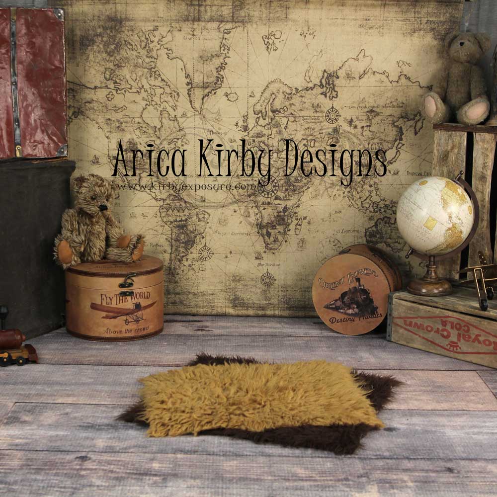 Kate Around The World Adventures Backdrop Back to school designed by Arica Kirby - Kate Backdrop