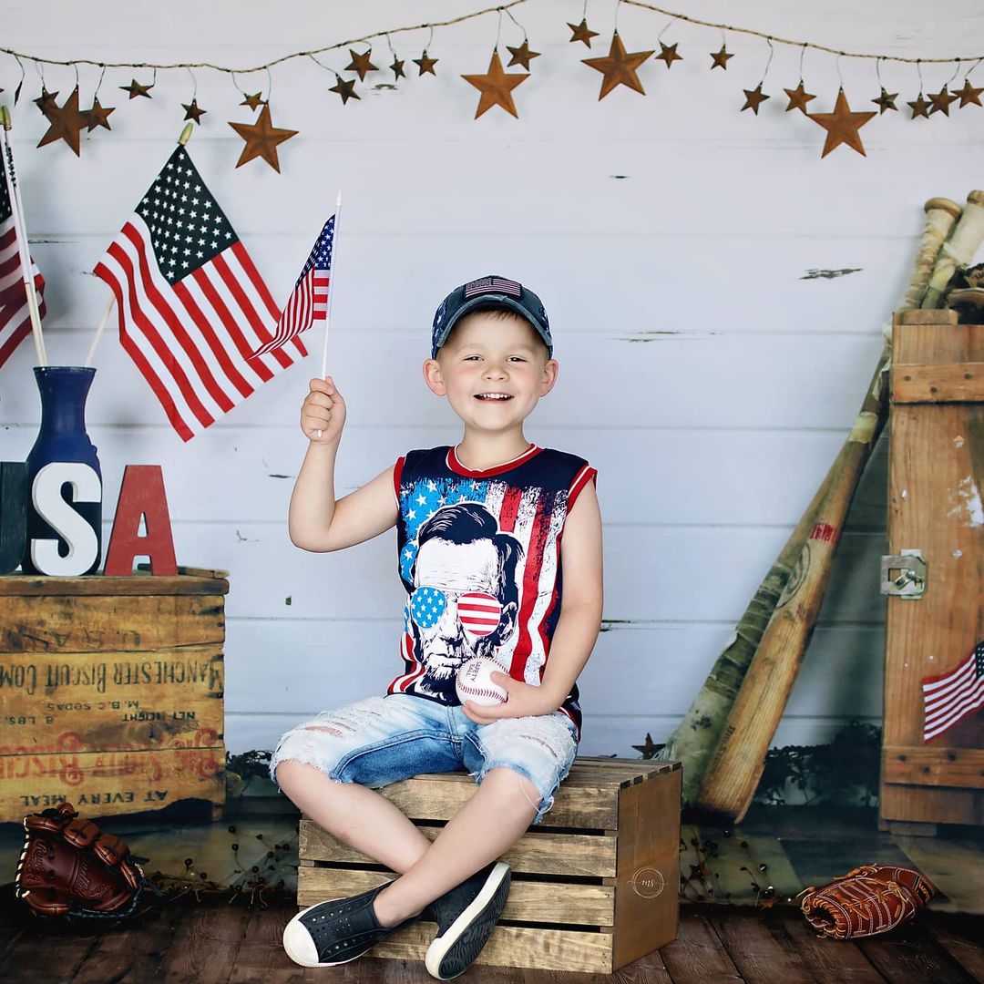 Kate Stars and Stripes Forever July of 4th Backdrop designed by Arica Kirby - Kate Backdrop