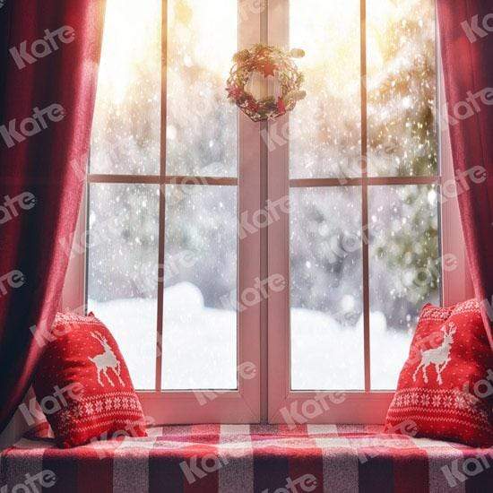 Katebackdrop£ºKate Christmas Snow And Sunshine Outside Window Backdrops for Photography