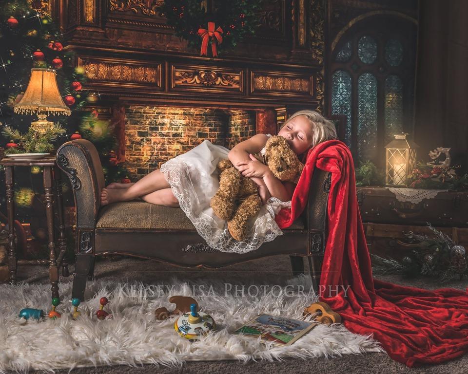 Katebackdrop鎷㈡綖Kate Christmas Tree And Fireplace Decorations for Photography