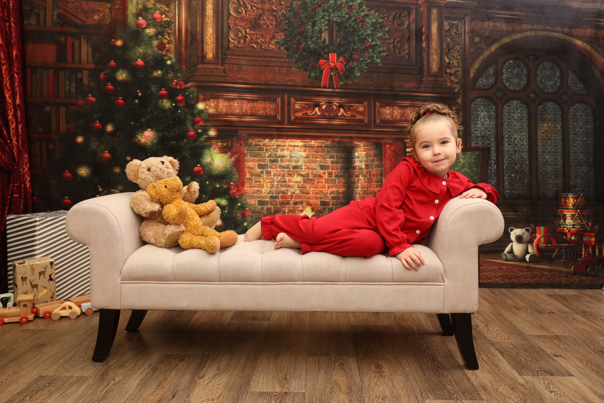 Kate Christmas Tree And Fireplace Decorations for Photography - Kate Backdrop