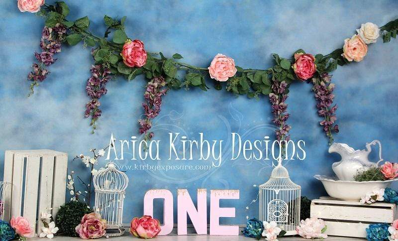 Katebackdrop鎷㈡綖Kate 1st Birthday Floral Garden Backdrops print with ONE Designed by Arica Kirby