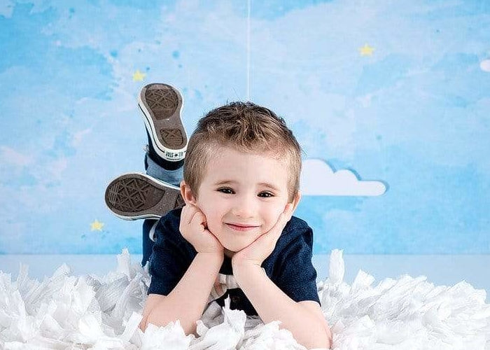 Kate Blue Sky and Clouds Children Backdrop for Photography Designed by Amanda Moffatt - Kate Backdrop
