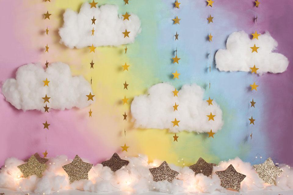Kate Fantasy Background with Clouds Stars Children Backdrop for Photography Designed by Megan Leigh Photography - Kate Backdrop