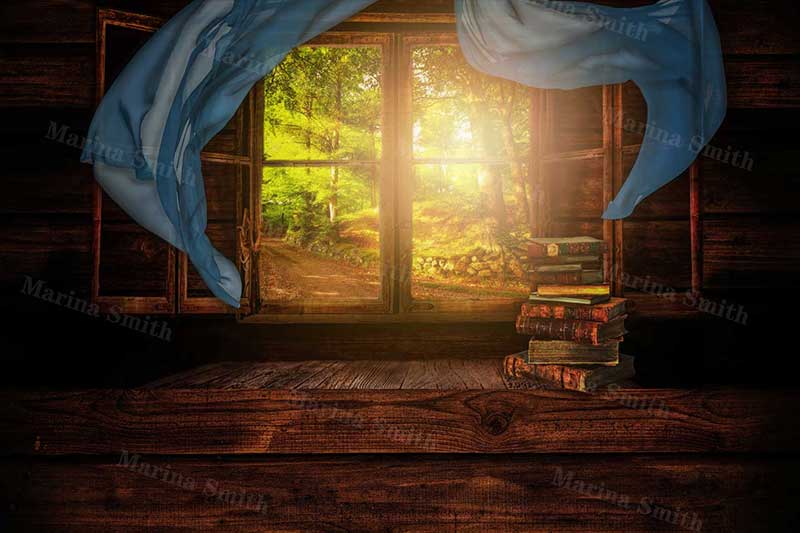 Kate Scenic Forest Outside the Window Book Backdrop for Photography Designed by Marina Smith - Kate Backdrop