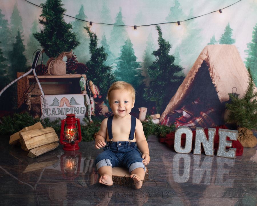 Kate Forest Camping Zone Children Summer Backdrop for Photography Designed by Megan Leigh Photography - Kate Backdrop