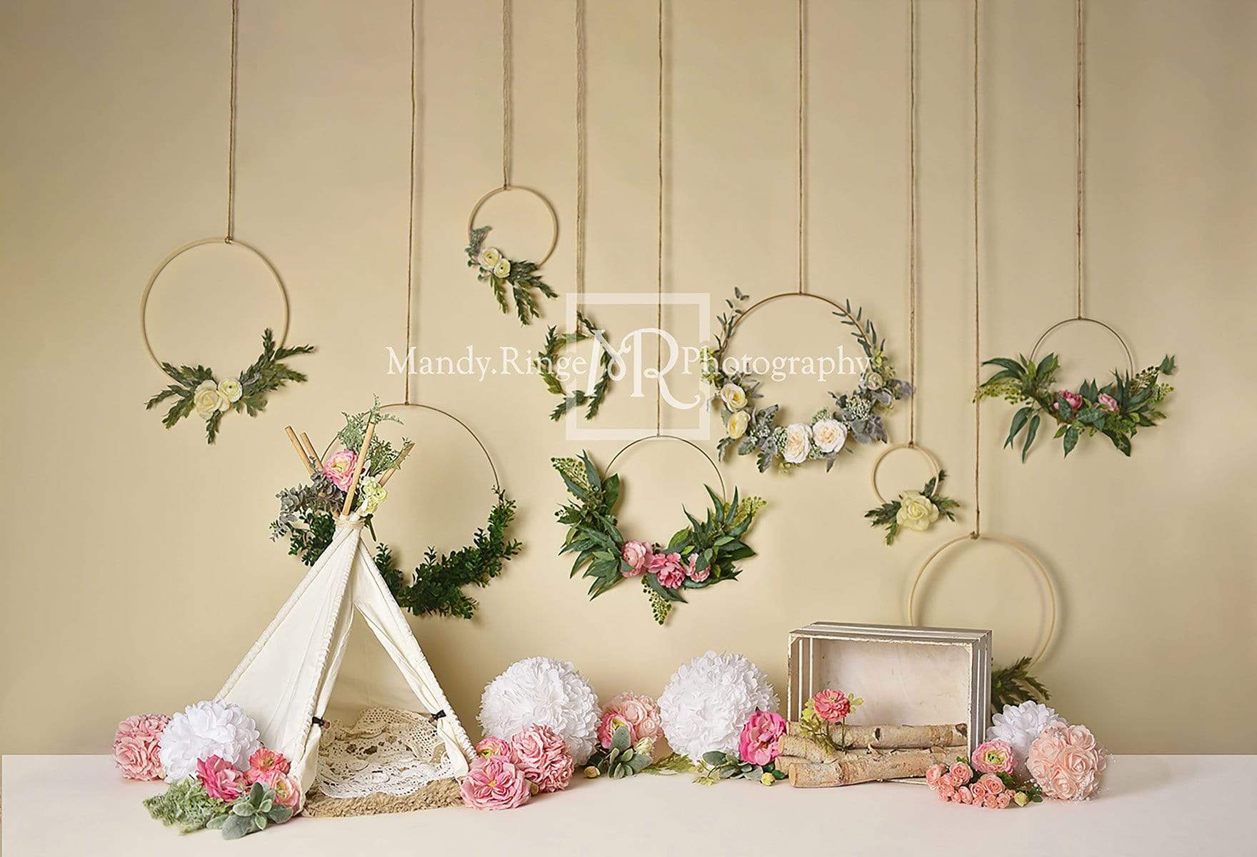 Katebackdrop£ºKate Spring Flowers Camping Children Backdrop for Photography Designed by Mandy Ringe Photography