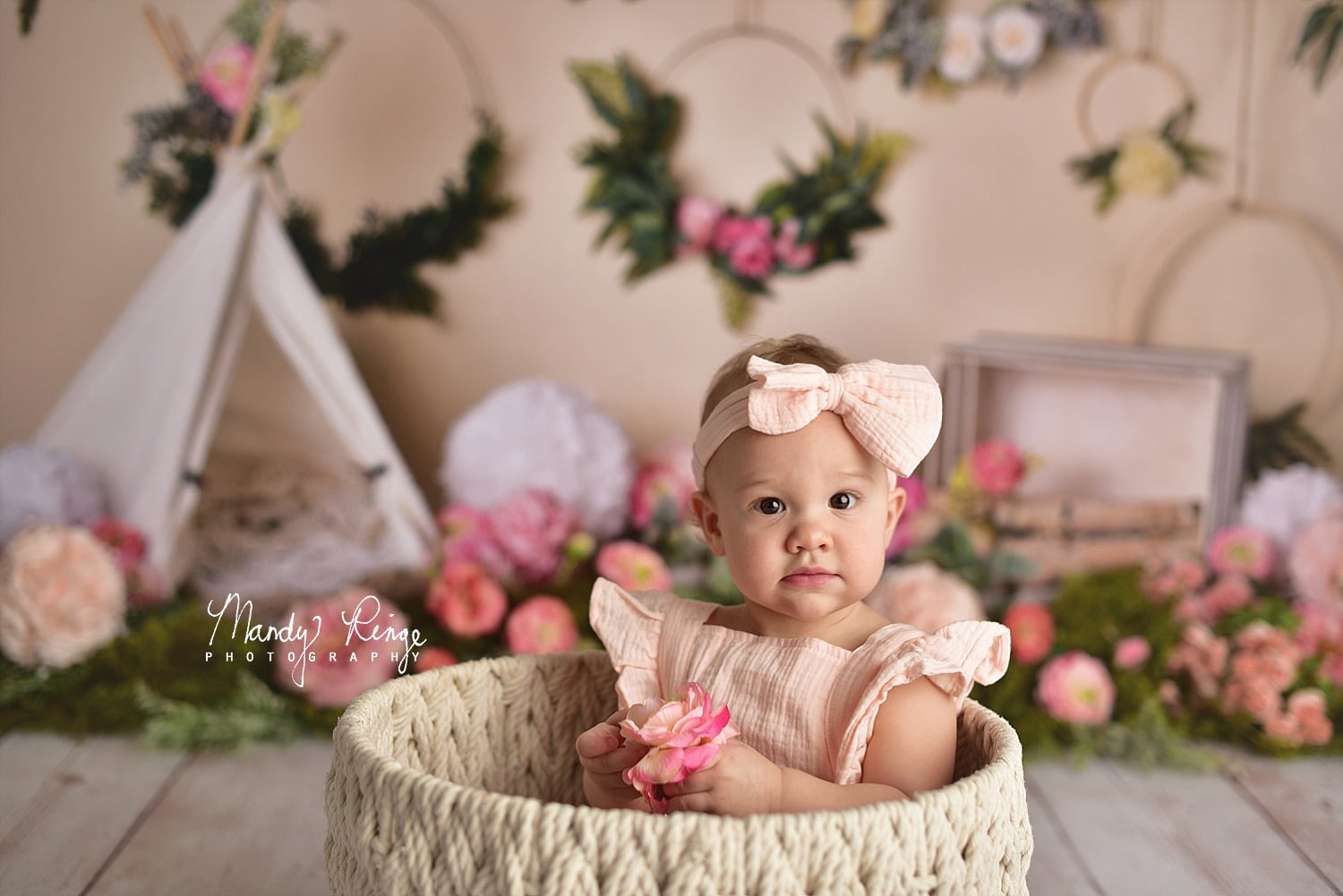 Kate Spring Flowers Camping Children Backdrop for Photography Designed by Mandy Ringe Photography - Kate Backdrop