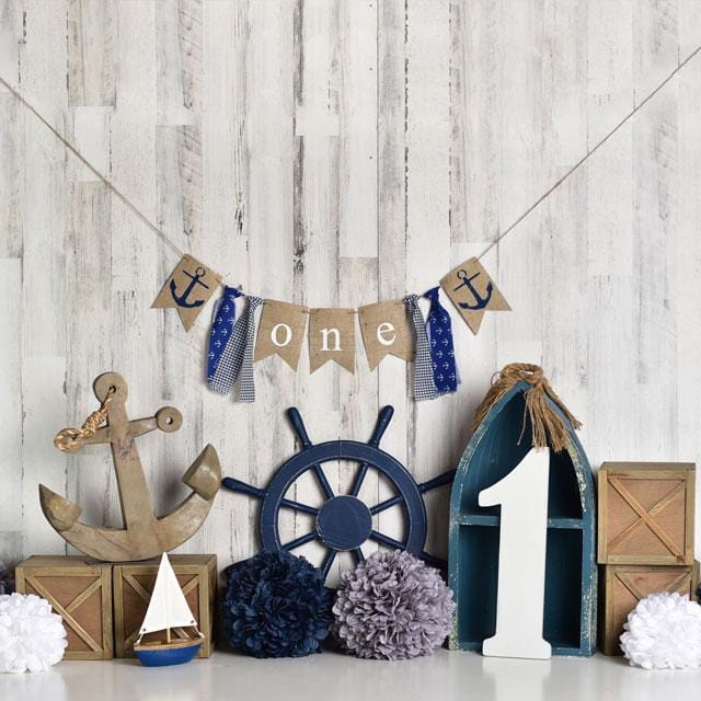 Kate Rudder Anchor Sailor Children Backdrop for Summer cake smash Designed by Mandy Ringe Photography - Kate Backdrop