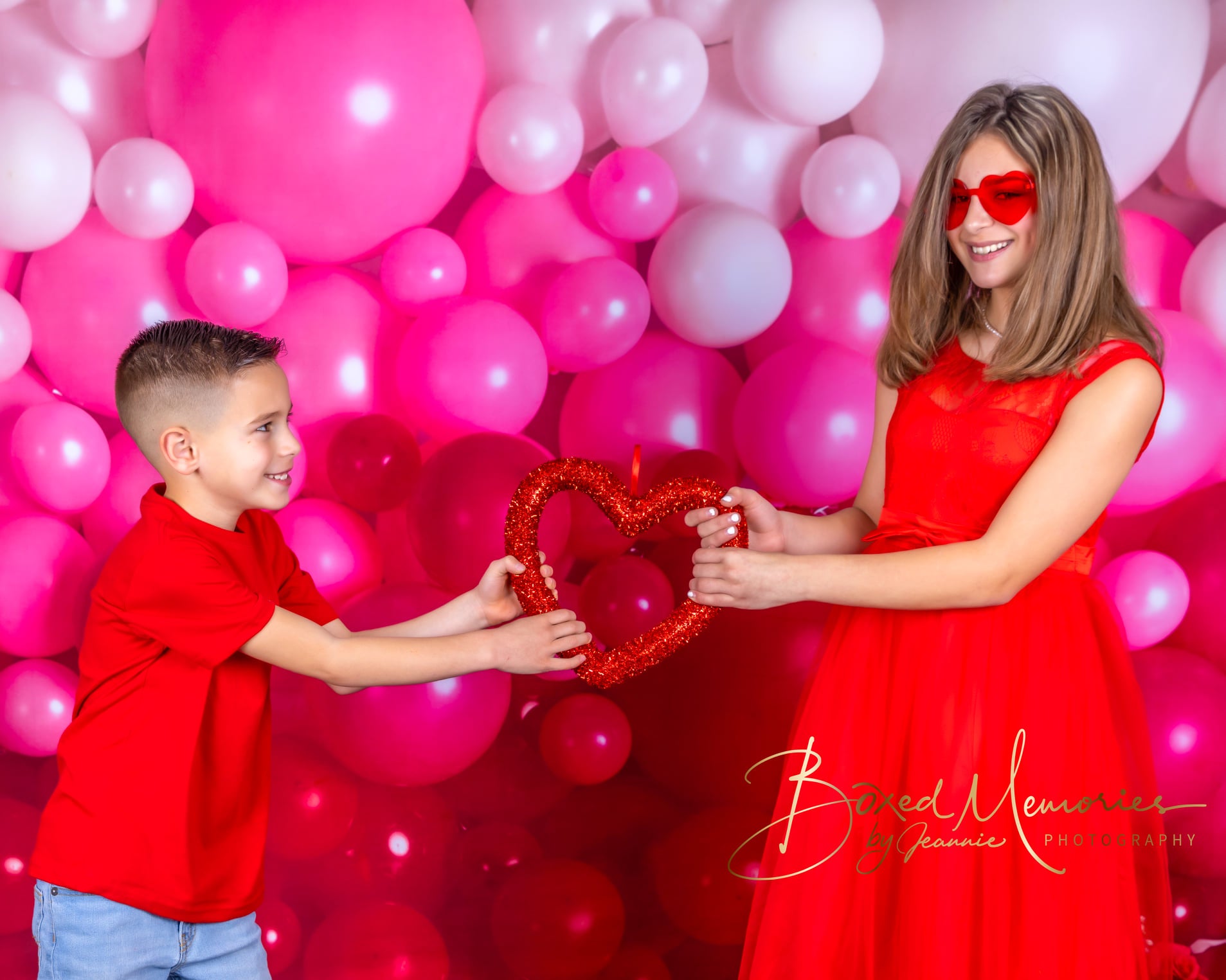 Kate Red Balloon Wall Valentine's Day Birthday Cake Smash Party Backdrop for Photography Designed by Mandy Ringe Photography - Kate Backdrop