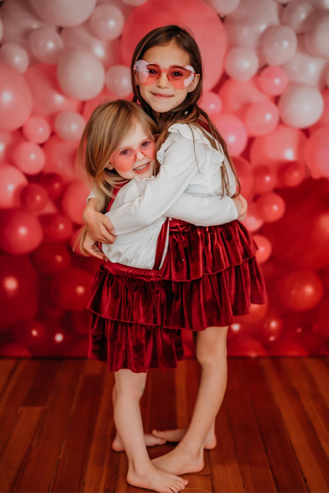 Kate Red Balloon Wall Valentine's Day Birthday Cake Smash Party Backdrop for Photography Designed by Mandy Ringe Photography - Kate Backdrop