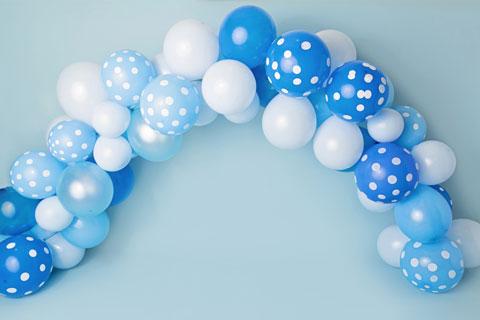 Kate Blue and White Balloons Birthday Children Backdrop for Photography Designed by Kerry Anderson - Kate Backdrop