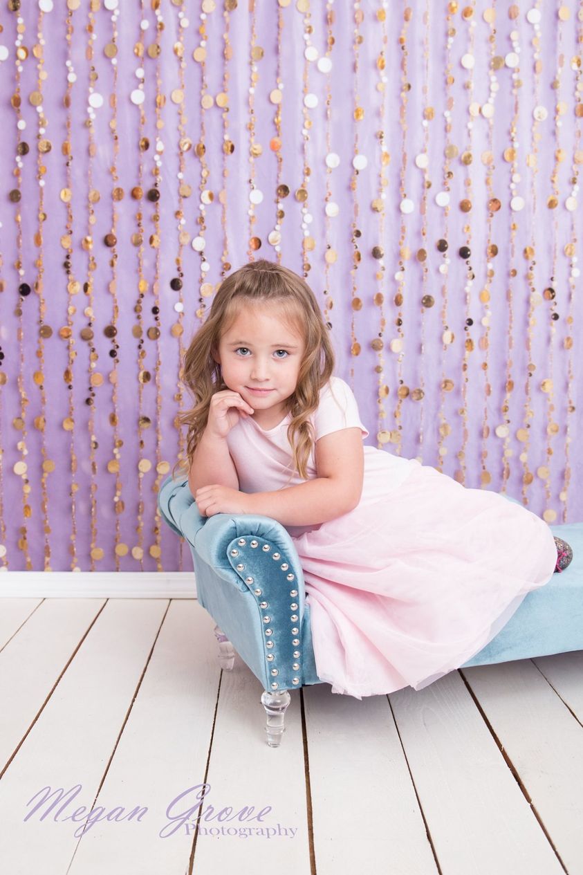 Kate Purple Gold Dots Children Backdrop for Photography Designed by Lisa B - Kate Backdrop