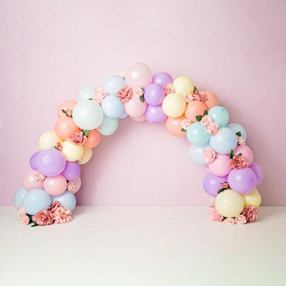 Kate Balloons Rainbow with Flowers for Children Backdrop for Photography Designed by Kerry Anderson - Kate Backdrop